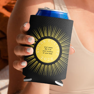 Porta-lata Eclipse total do sol 2026 seu texto personalizado