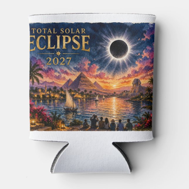 Porta-lata Eclipse Total Solar 2027 Egito (Frente)