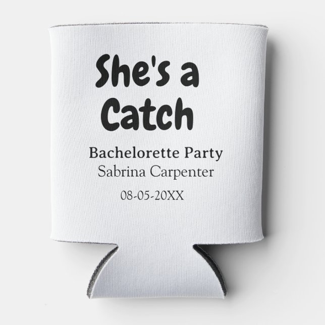 Porta-lata Ela é um nome de despedida de solteira data simple (Frente)