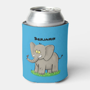 Porta-lata Elefante engraçado e bonito com desenho animado de