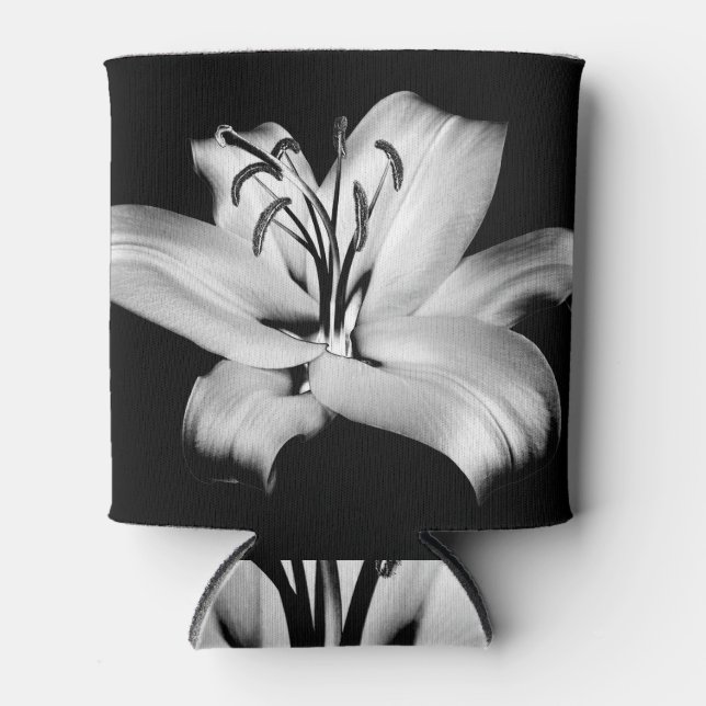 Porta-lata Elegância Floral Monocromática. (Frente)