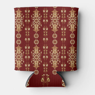 Porta-lata Elegância ouro: Padrão Oriental Clássico.