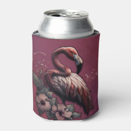 Porta-lata elegância tropical, o flamingo na luz.