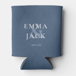 Porta-lata Elegant Blue Minimalist ampersand Wedding 