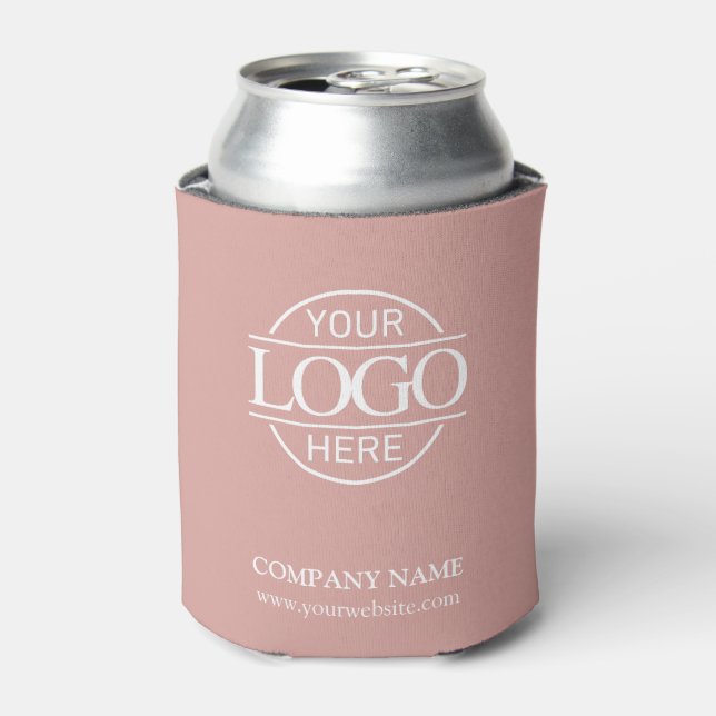 Porta-lata Elegant Dusty Rose Corporate Company Business Logo (Can Front)