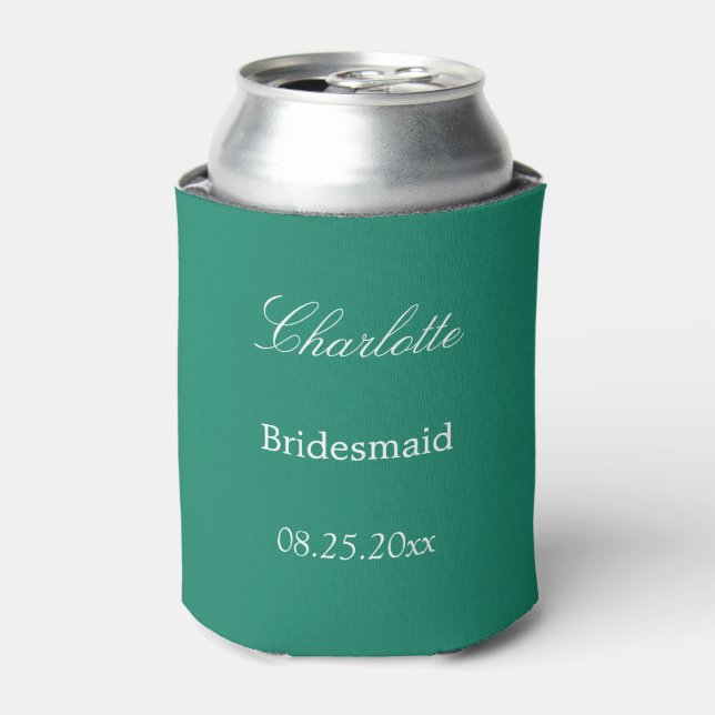 Porta-lata Elegant Emerald Bridesmaid Favor pode resfriar (Can Front)