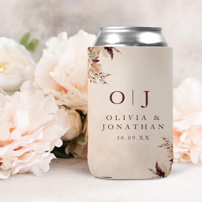 Porta-lata Elegant Floral Boho Wedding (Criador carregado)