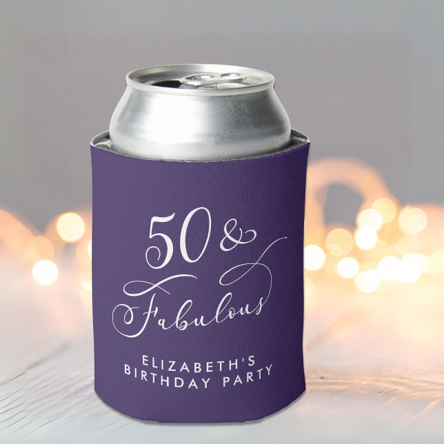 Porta-lata Elegant Purple 50th Birthday Party (Criador carregado)