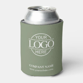 Porta-lata Elegant Simple Sage Green Company Business Logo