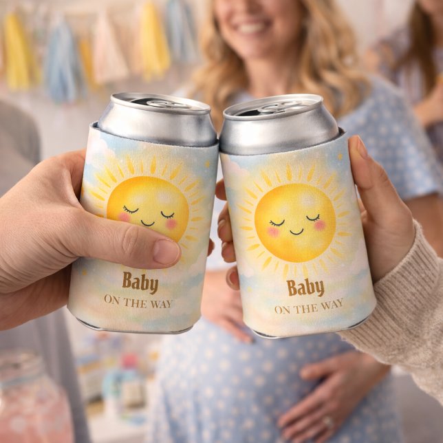 Porta-lata Elegant Yellow Sunshine Baby Shower Party (Criador carregado)