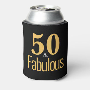 Porta-lata Elegante 50 & Tipografia Preta Dourada Fabulosa