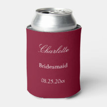 Elegante Burgundy Bridesmaid Favor pode resfriar