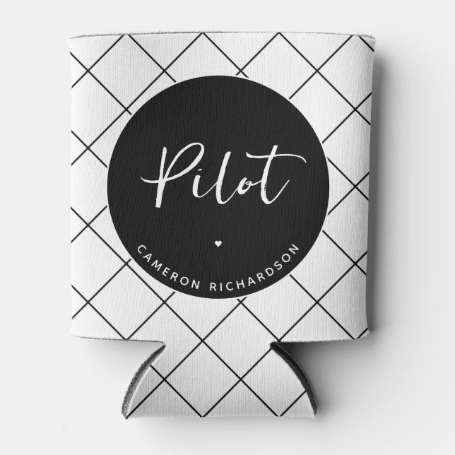 Porta-lata Elegante de Graduação da Escola de Aviação Piloto  (Frente)