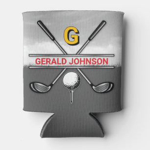 Porta-lata Elegante Design de Monograma de Golfe para Garrafa