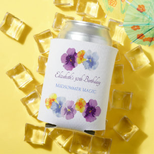 Porta-lata Elegante Festa de Jardim Floral Amor-perfeito Fofi
