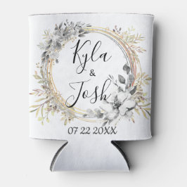 Porta-lata Elegante Floral Wreath Wedding