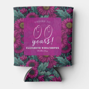 Porta-lata Elegante Margarida Aniversário Feminino Belo Roxo