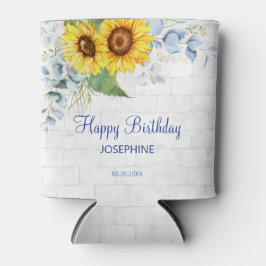 Porta-lata Elegante Sunflower Wall Brick Floral Birday