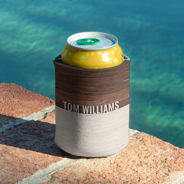 Porta-lata Elegante Textura de madeira marrom Estilo moderno  (Piscina in situ)