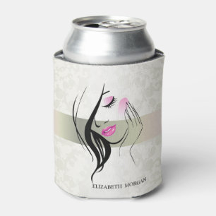 Porta-lata Elegante Vintage,Chic,Renda,Silhueta de Menina