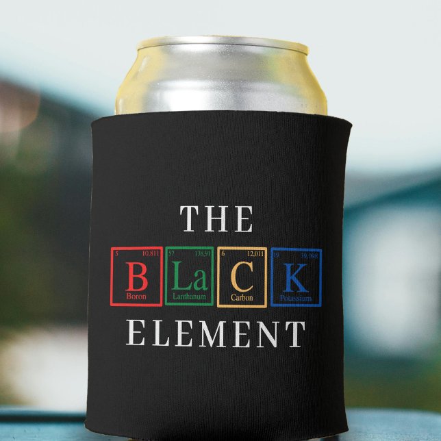 Porta-lata Elemento da Tabela Periódica da História Negra Jun (Black History Periodic Table Element Juneteenth Can Cooler
)