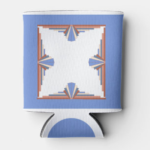 Porta-lata Elementos de decoração de arte em ouro e azul ro