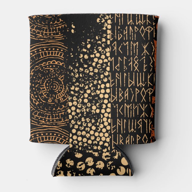 Porta-lata Elementos de ressonância étnica, fundo sem costura (Frente)