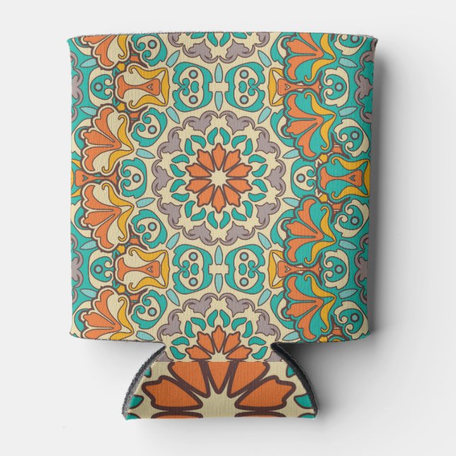 Porta-lata Elementos decorativos da vindima: parte contínua o (Frente)