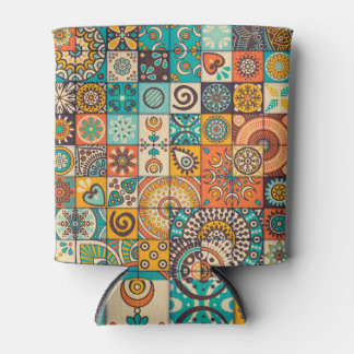 Porta-lata Elementos Decorativos: Padrão Vintage Desenhado à 