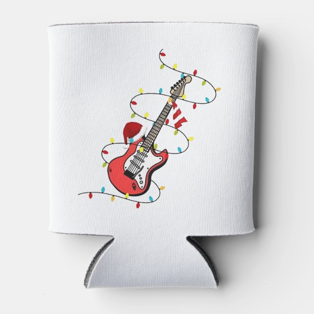 Porta-lata Elétrica Guitar Santa Claus Música Natal (Frente)