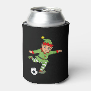 Porta-lata Elfo de Natal Bicking Soccer Ball Meninas Engraçad