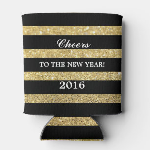 Porta-lata Elogios do ouro do brilho ao ano novo 2016