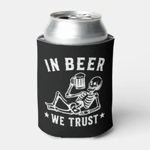 Porta-lata Em cerveja nós confiamos esqueleto gelado Beer Pon
