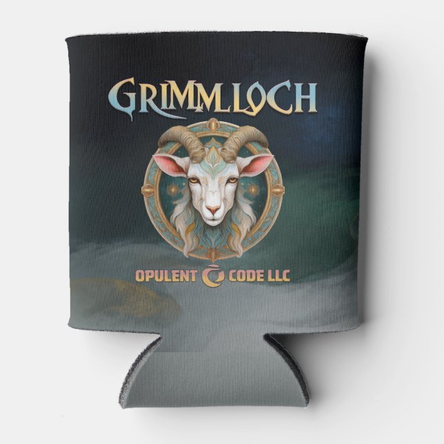 Porta-lata Emblema de Cabra Grimmloch RPG de Fantasia (Frente)
