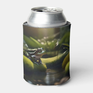 Porta-lata Emerald Serenity: Um Sapo Verde perto do rio,