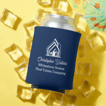 Empresa de Imóveis Azul Marinho Personalizada Corr