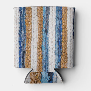 Porta-lata Encaixe: tapete de jeans reciclados.