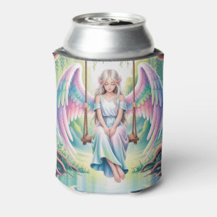 Porta-lata Encantando Angel Girl em um balanço