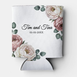 Porta-lata Enfeite de Casamento Rosa Floral para Resfriar Lat