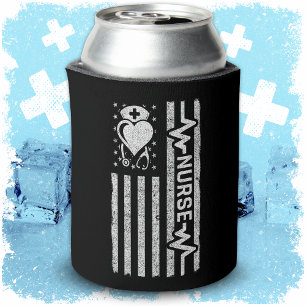 Porta-lata Enfermeira Apreciação Hero Heart Life Bandeira Ame