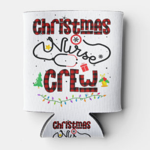Porta-lata Enfermeira de Natal da Xadrez Buffalo Nurss