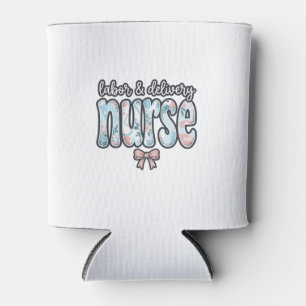Porta-lata Enfermeira de Trabalho e Parto Camisa Floral Vinta