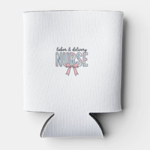 Porta-lata Enfermeira de Trabalho e Parto Laço Floral Camisa 