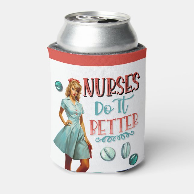 Porta-lata Enfermeira Nostálgica Bonita Enfermeira Pinup Faz  (Can Back)