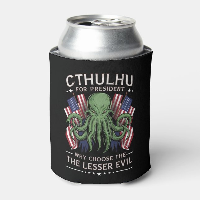 Porta-lata Engraçado 2024 Eleições Cthulhu para Presidente (Can Front)