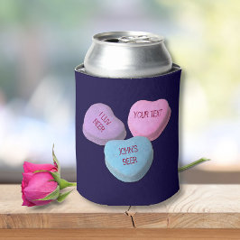 Porta-lata Engraçado Amor Beer Candy Heart Text