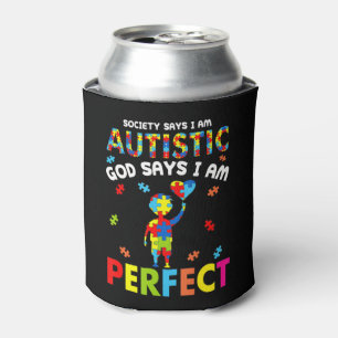 Porta-lata Engraçado Autismo cita "A Sociedade diz que sou A