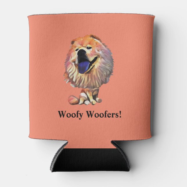 Porta-lata Engraçado Cartoon Chow pode resfriar (Frente)