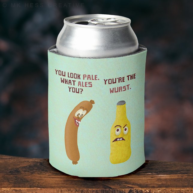 Porta-lata Engraçado Cerveja Bratwurst Pun Wurst Pale Ale (Criador carregado)