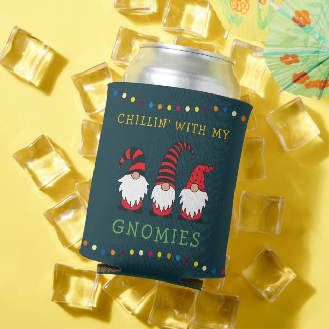 Porta-lata Engraçado Chillin' Com Meu Pun De Natal Gnomos | (Verão in situ)